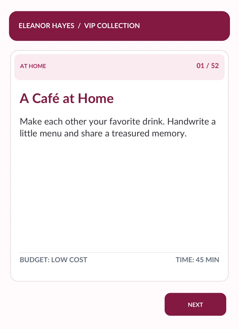 Actual preview of the date-idea cards