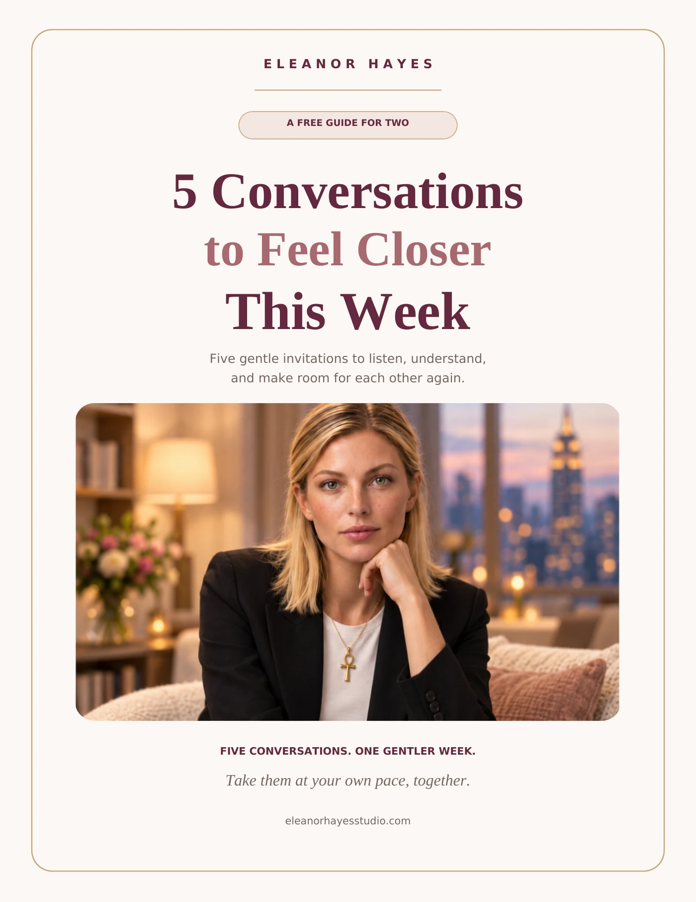 5 Conversations to Feel Closer This Week free guide cover